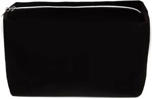 Travel Makeup Bag for Women, Portable Cosmetic Bag with Zipper, Large Capacity Makeup Pouch for Skincare Products, Travel Accessories (Black)