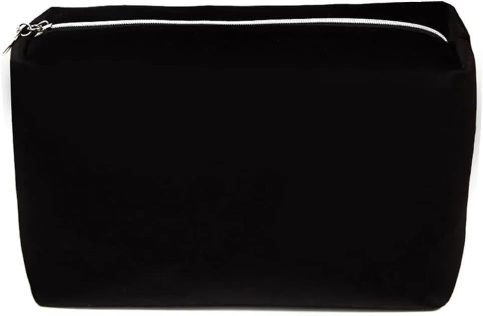 Travel Makeup Bag for Women, Portable Cosmetic Bag with Zipper, Large Capacity Makeup Pouch for Skincare Products, Travel Accessories (Black)