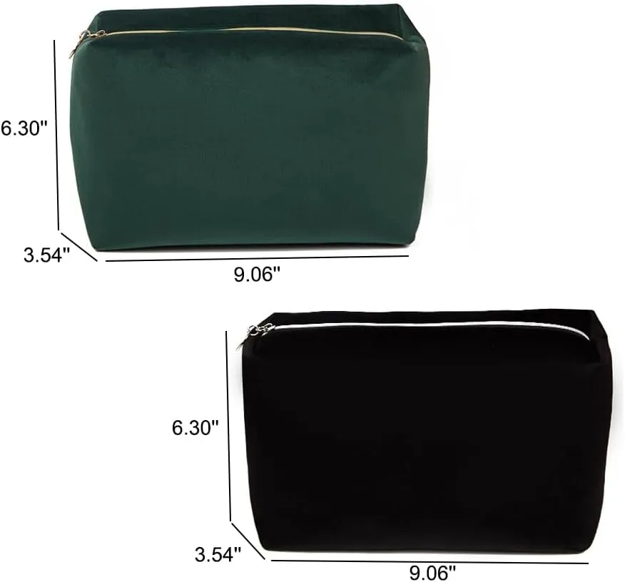 Travel Makeup Bag for Women, Portable Cosmetic Bag with Zipper, Large Capacity Makeup Pouch for Skincare Products, Travel Accessories (Black)