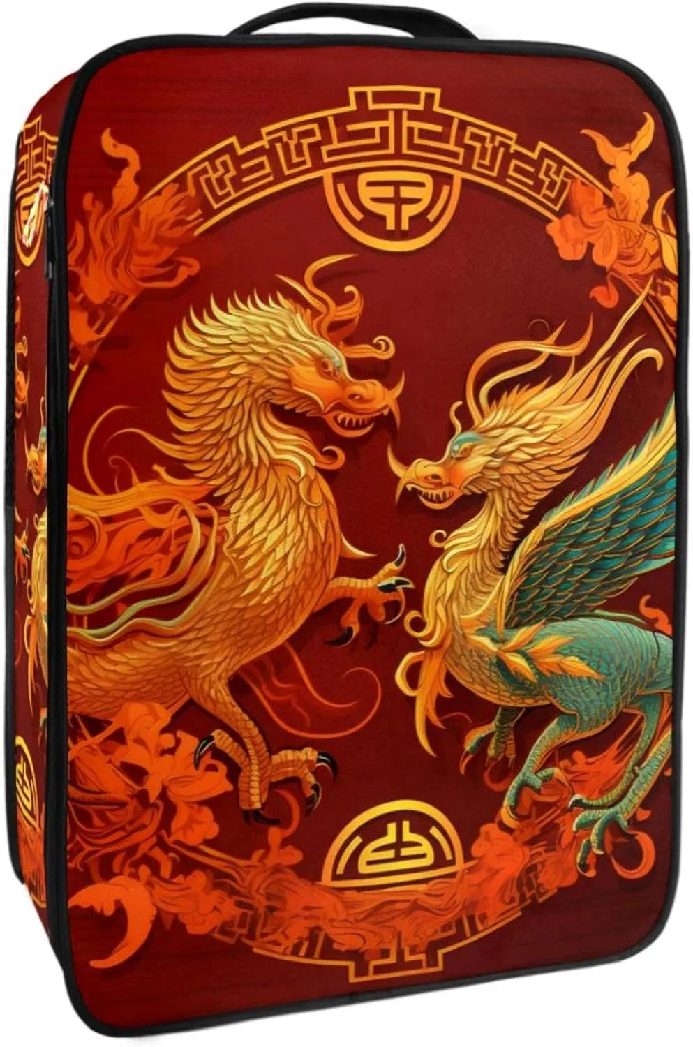 Travel Shoe Bag,Waterproof Portable Organizer Storage Shoe Pouch,Chinese Dragon and Phoenix