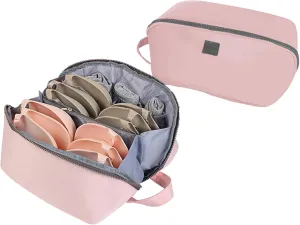 Travel Underwear Organizer Bag Multifunctional Travel Bra Underwear Storage Bag Portable Socks Lingerie Pouch,Pink
