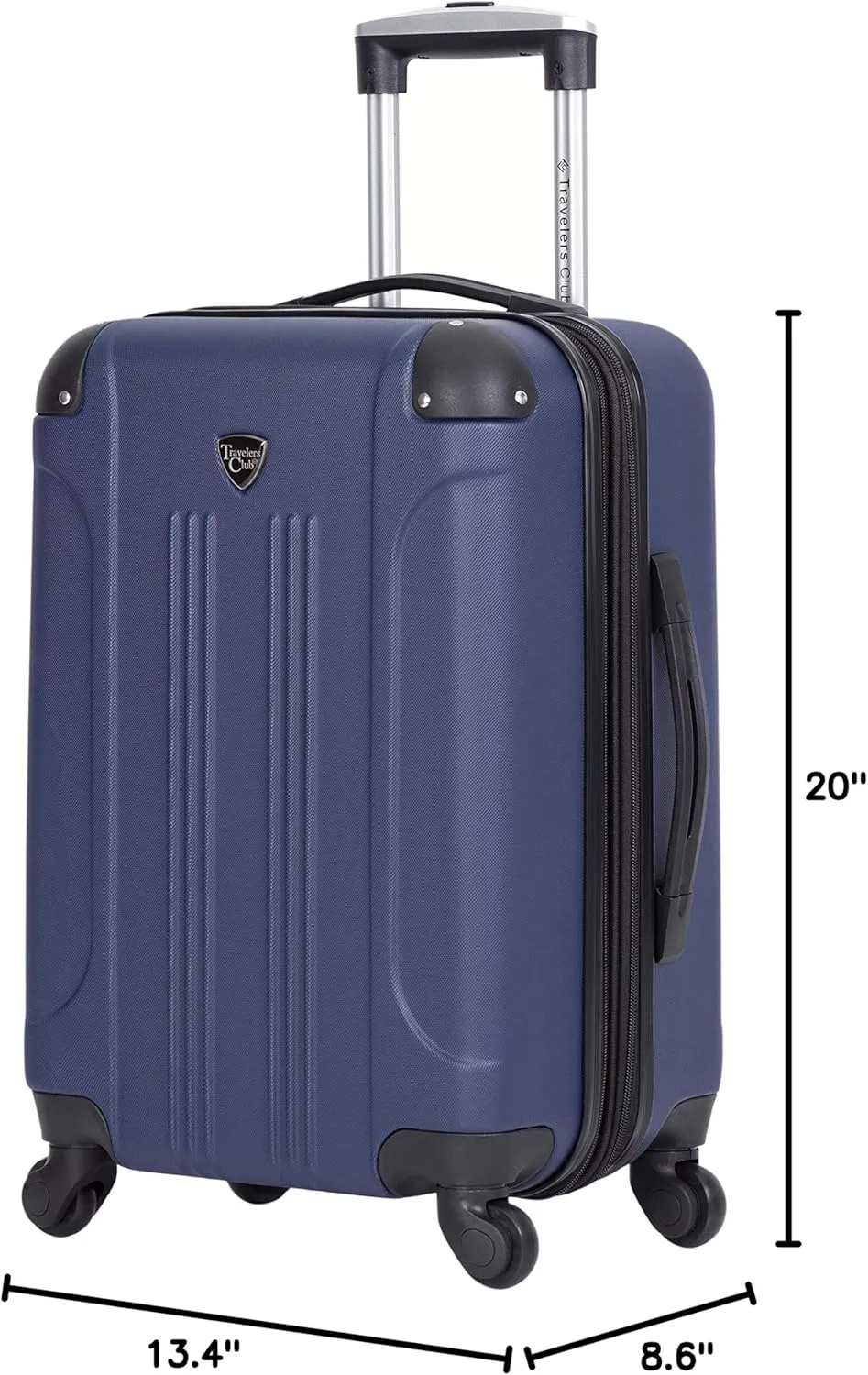 Travelers Club Chicago Hardside Expandable Spinner Luggage, Navy Blue, 20" Carry-On