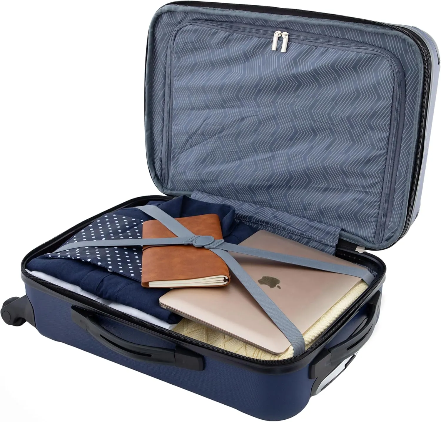 Travelers Club Chicago Hardside Expandable Spinner Luggage, Navy Blue, 20" Carry-On