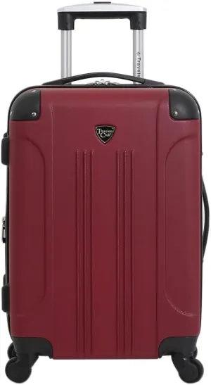 Travelers Club Chicago Hardside Expandable Spinner Luggage, Rhubarb, 20" Carry-On