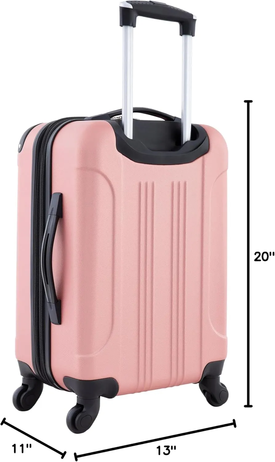 Travelers Club Chicago Hardside Expandable Spinner Luggage, Rose Gold, 20" Carry-On