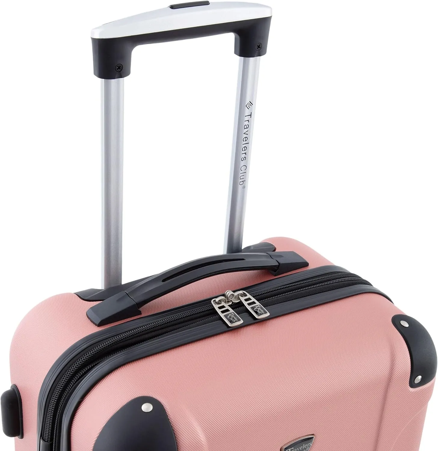 Travelers Club Chicago Hardside Expandable Spinner Luggage, Rose Gold, 20" Carry-On
