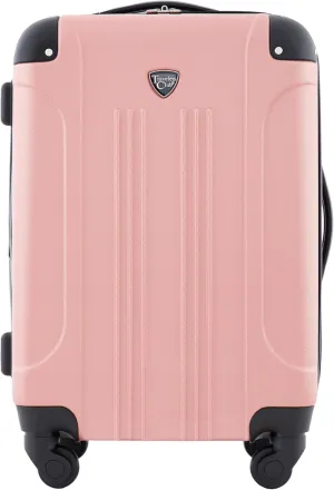 Travelers Club Chicago Hardside Expandable Spinner Luggage, Rose Gold, 20" Carry-On