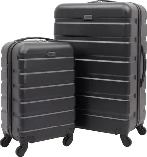 Travelers Club Harper Luggage, Black, 2 Piece Set