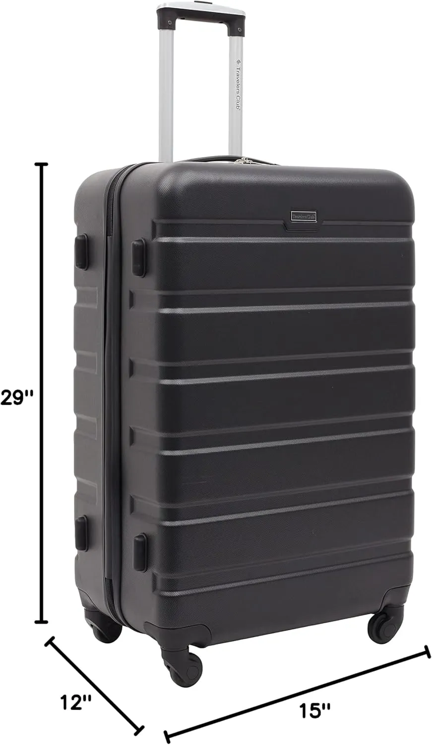 Travelers Club Harper Luggage, Black, 2 Piece Set