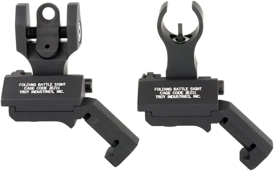 Troy Industries SSIG-45S-HRBT-00 45 Degree Offset HK/Round Rear Sight Set, Black