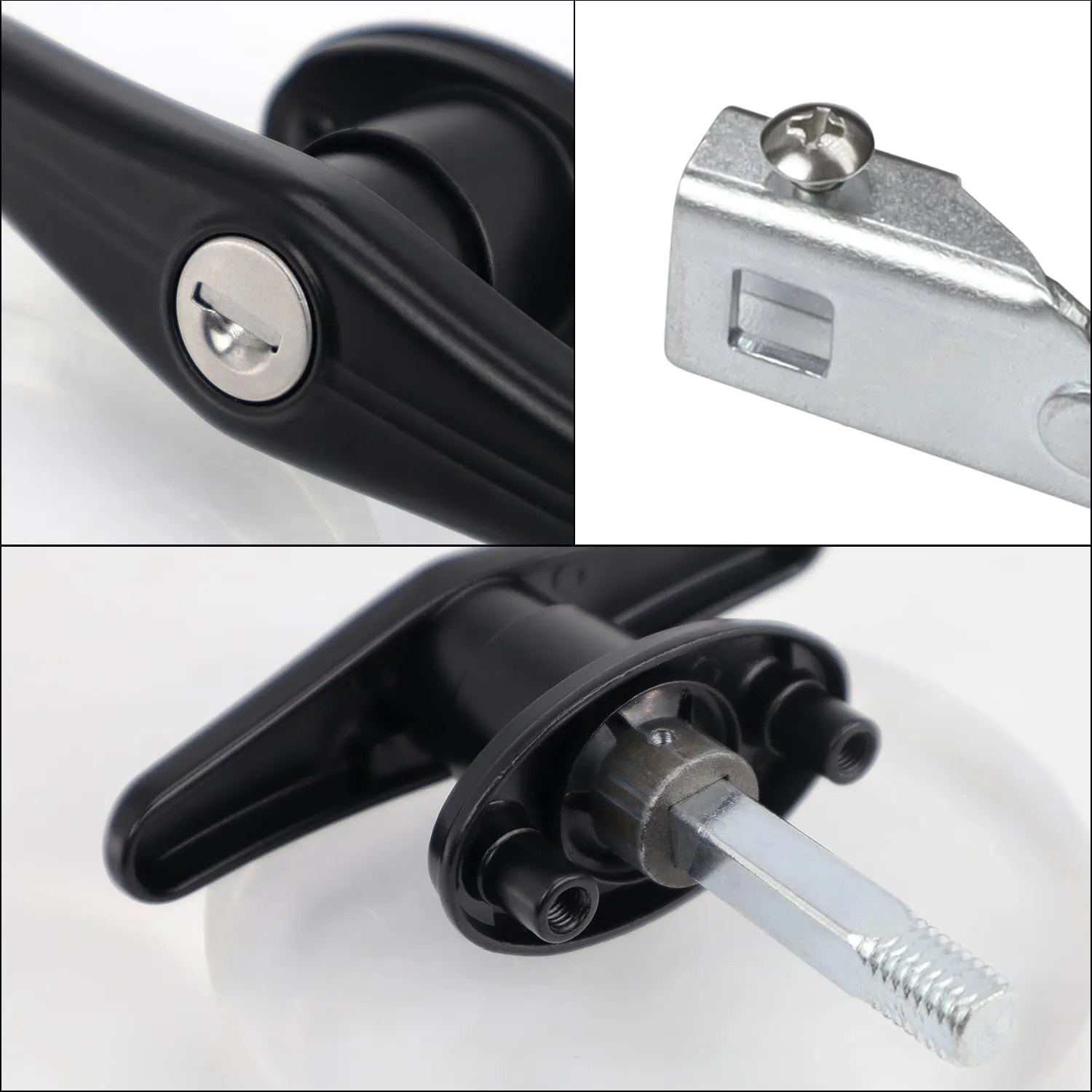 Truck Cap Locking T-Handle, Matching Set T-Handles Lock, Truck Cap Topper Camper Shell Locking T-Handle, Keyed Alike Black T-Handle Lock kit (Left&Right)-Complete Set (2 Locks)