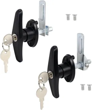 Truck Cap Locking T-Handle, Matching Set T-Handles Lock, Truck Cap Topper Camper Shell Locking T-Handle, Keyed Alike Black T-Handle Lock kit (Left&Right)-Complete Set (2 Locks)