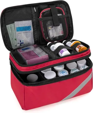 Trunab Medicine Storage and Organizer Bag Empty, Pill Bottle Organizer with Portable Small Pouch, Home First Aid Box for Emergency Medication, Supplements or Medical Kits (Bag Only)(Patent Design)