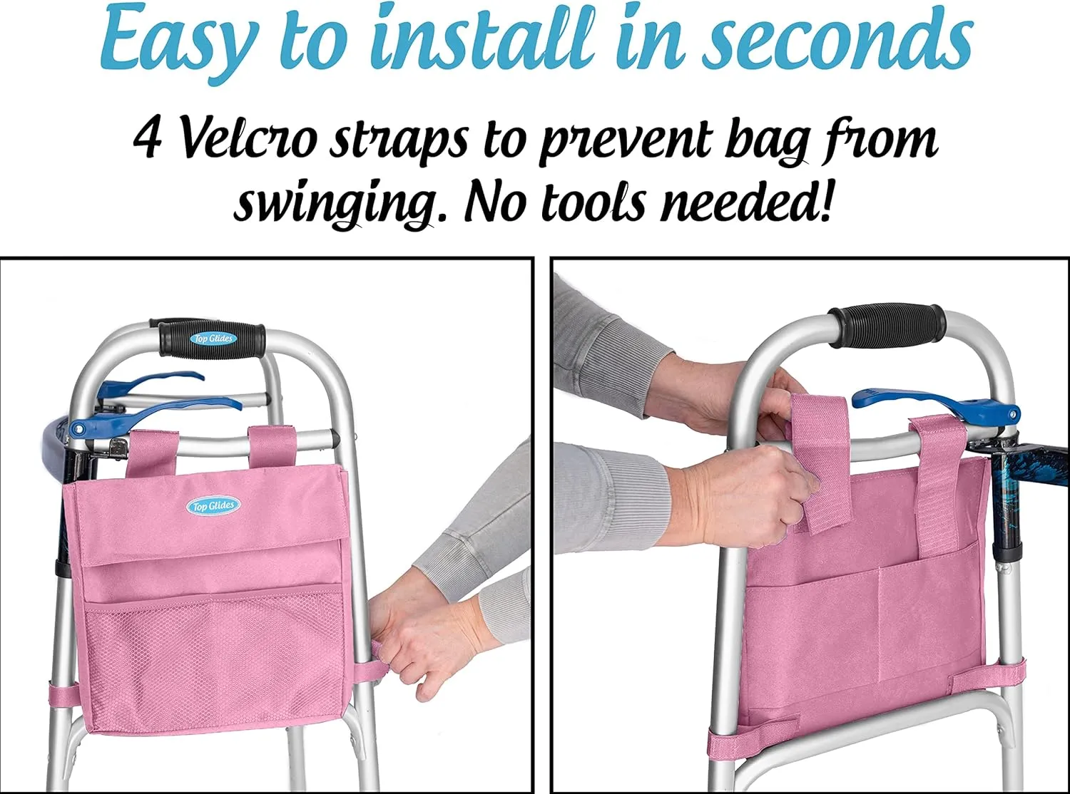 Universal 5-Pocket 11"x11" Walker Side Pouch (Pink)