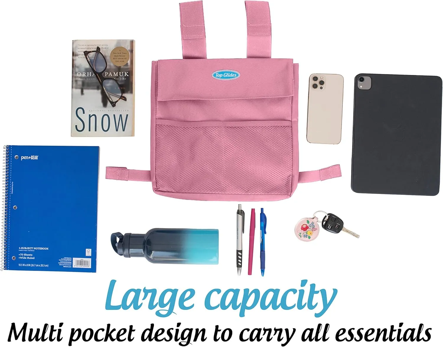 Universal 5-Pocket 11"x11" Walker Side Pouch (Pink)
