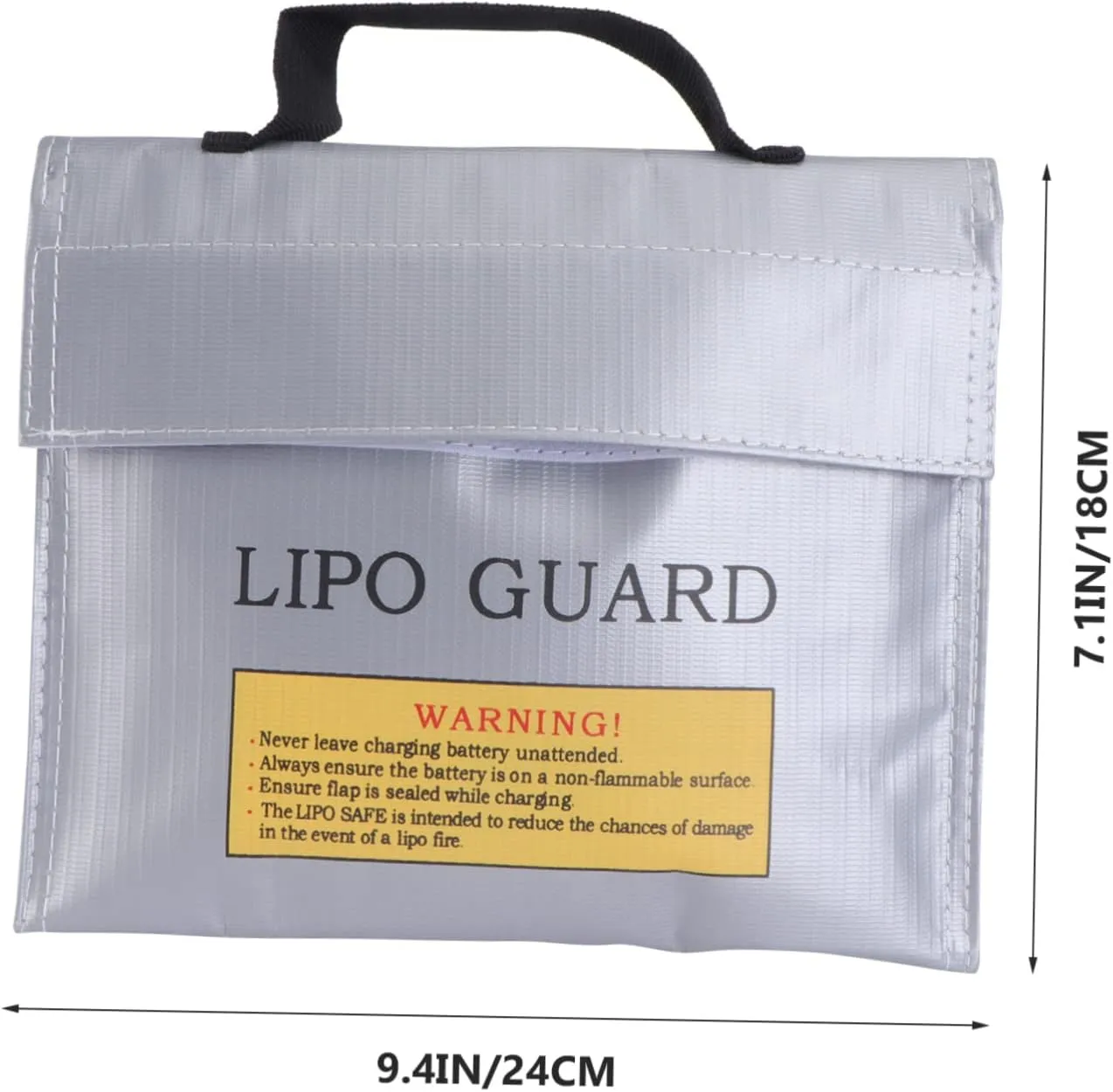 Uonlytech Fireproof Battery Bag Battery Case Explosion-Proof Bag for Rc Models Battery Storage Pouch Silver Color