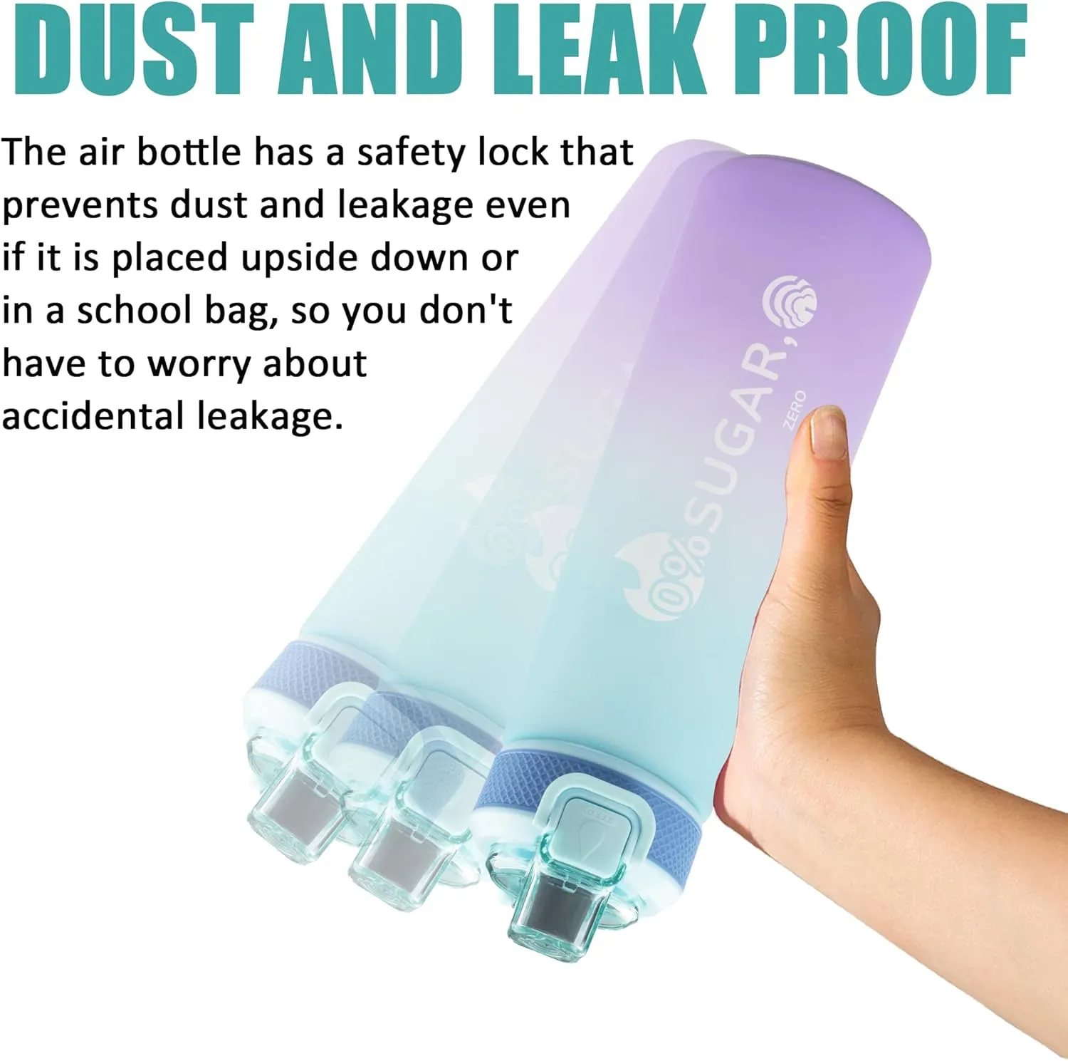 Upgrade Air Scented Up Water Bottle Set, Scent Water Bottle(24 oz/700 ml) with 10 Fruit Flavour Pods, Fruit Fragrance Scented Water Cup BPA Free Sports Water Cup for School, Gym(Blue&purple)
