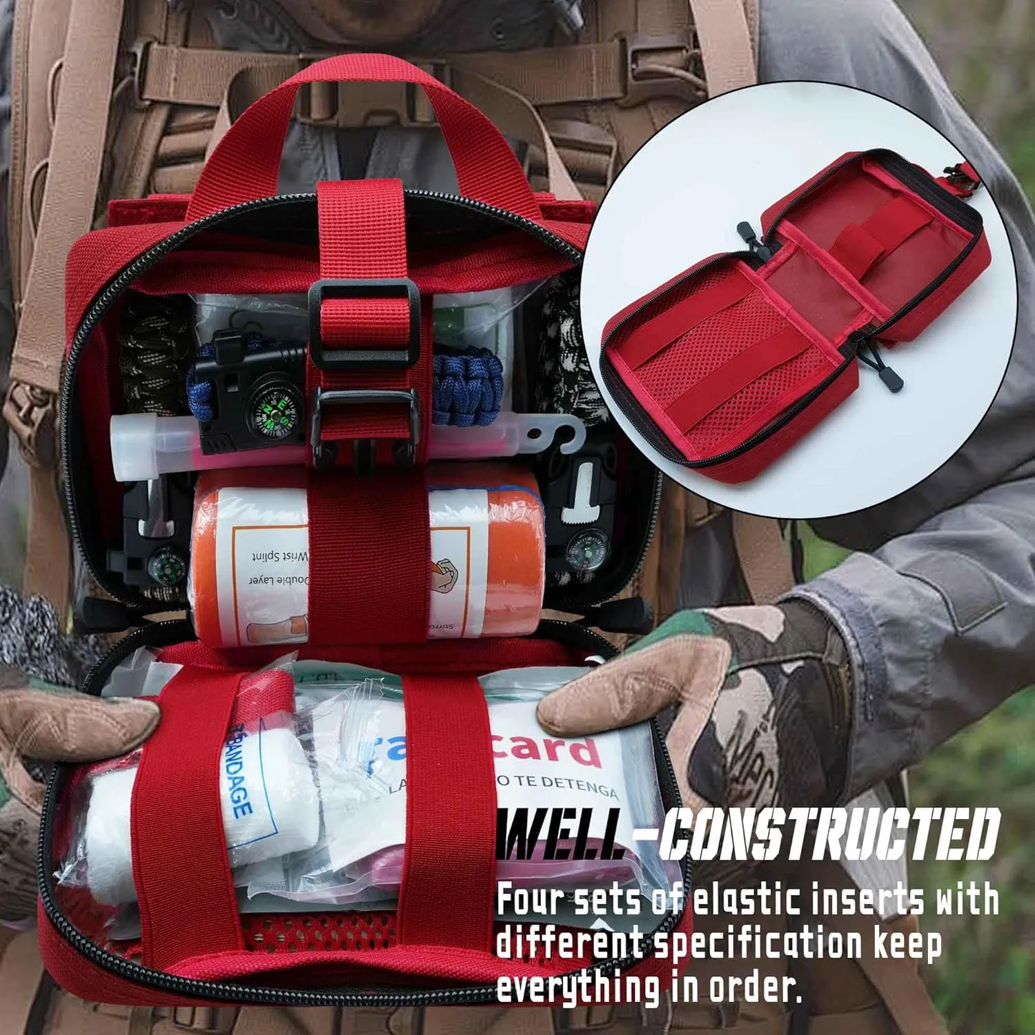 Upgrade Molle Rip Away Ifak Pouch, Tactical Small Belt First Aid Pouch Medical Utility EMT Pouch Only