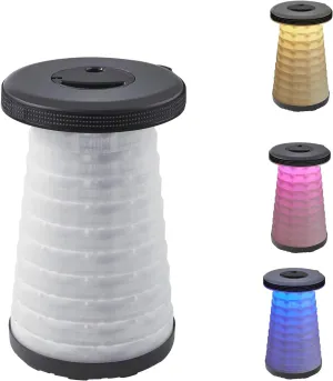 Upgraded Folding Stools Portable with Light for Camping Retractable Plastic Chair Lightweight Collapsible for Adults Fishing Garden Outdoors Indoors (Black)