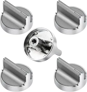Upgraded Stove Knobs W10594481 Replacements fit for Whirlpool Gas Stove Range Cooktop WCG97US0DS00 WCG97US6DS00 - Stainless Steel Control Knob WPW10594481 3281332 AP6023301 5 Pack