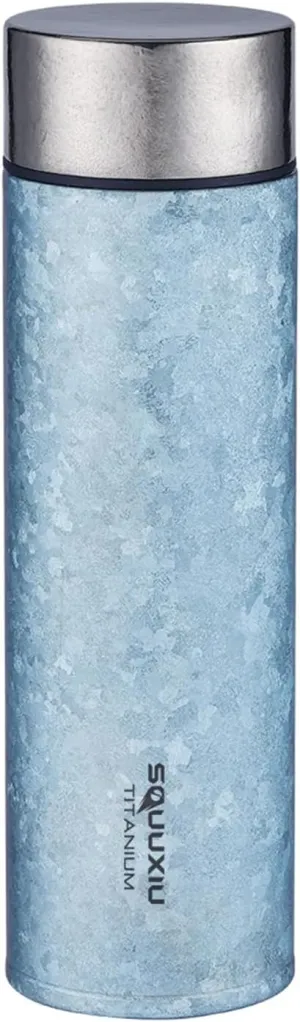 VACUUM FLASK INSULATED WATER BOTTLE WITH TEA FILTER FOR CAMPING HIKING (Glacier Blue)
