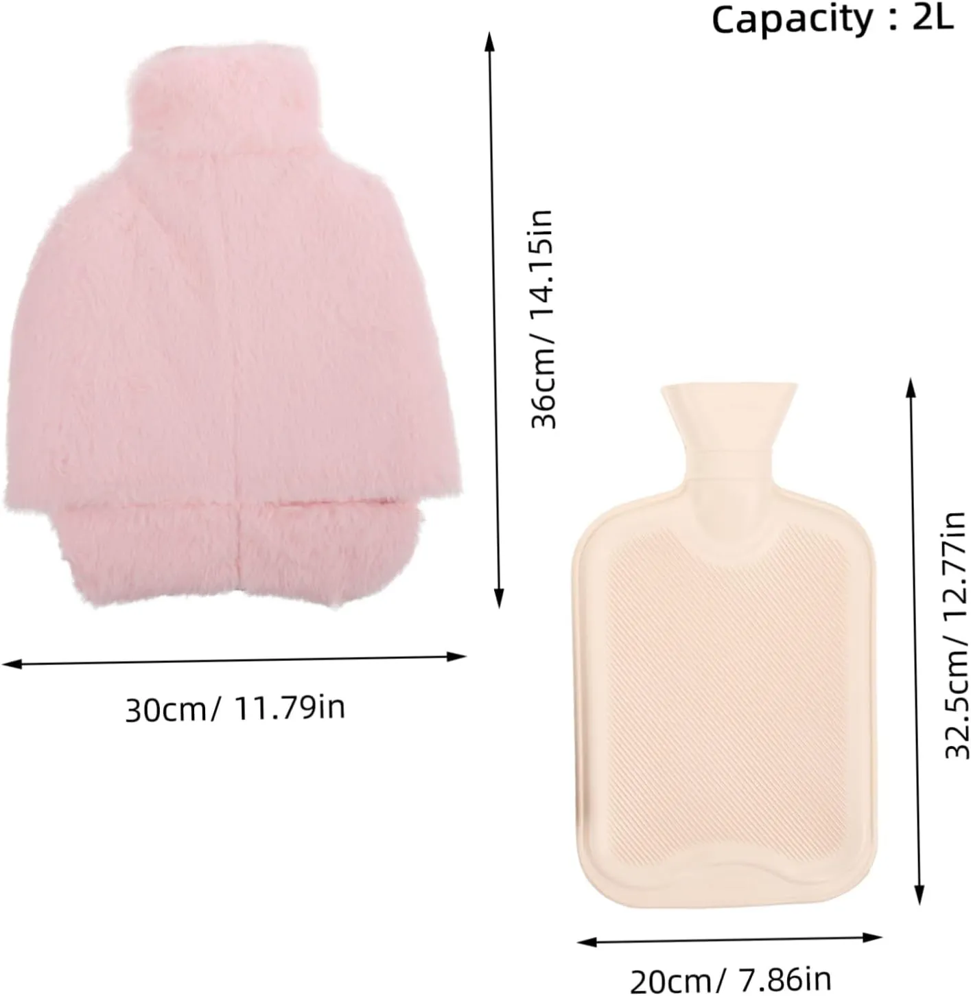 VALICLUD Soft Cover Hot Water Bag for Feet Refillable Foot Warmer Pouch Washable Plush Cover for Winter Easy to Clean
