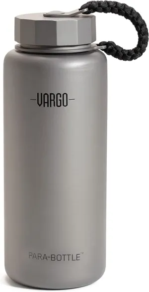 Vargo Titanium PARA-Bottle | Ultralight Titanium Water Bottle with 7 Feet of Replaceable 550 Paracord | 1 Liter (34 oz.) | Model T-452
