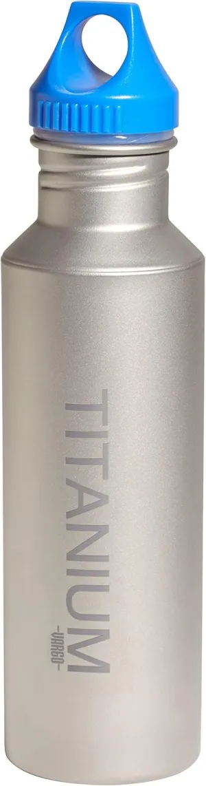 Vargo Titanium Water Bottle with Blue Lid: Lightweight, Durable, and Eco-Friendly Hydration for Outdoor Adventures
