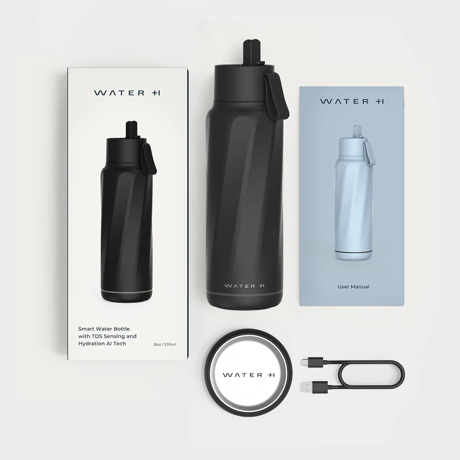 Vita Smart Water Bottle with Reminder to Drink Water, BPA-Free Vacuum Insulated Water Bottles with Filter & Straw, Bluetooth Intake Water Tracking Bottle, Ideal for Gift (18 oz)