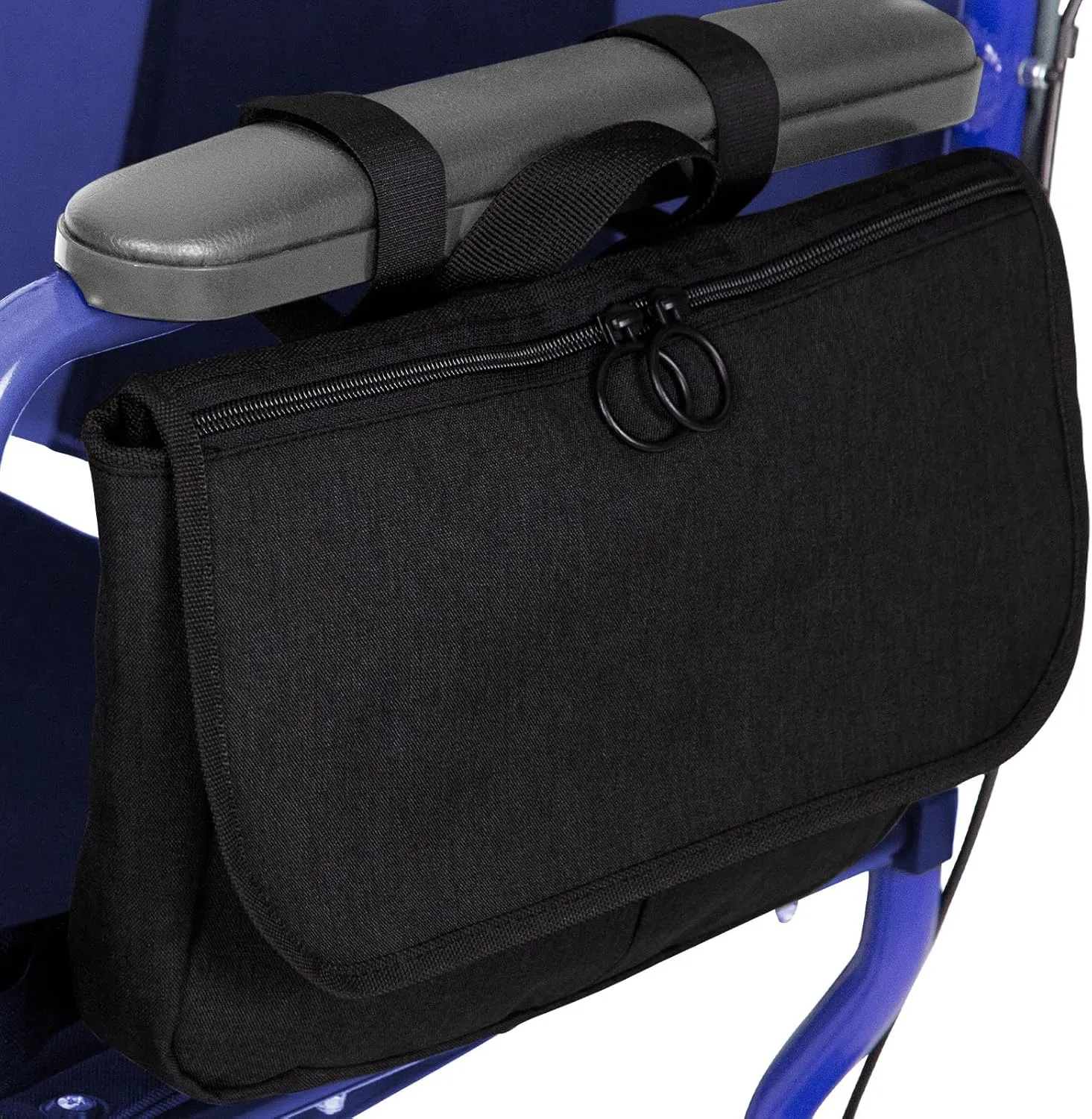 Vive Wheelchair Carry Bag - Arm Rest Pouch for Rollator, Walkers, Power Wheel Chairs and Knee Scooters - Side Storage Organizer for Elderly, Seniors, Adults - Lightweight and Heavy Duty Travel Tote
