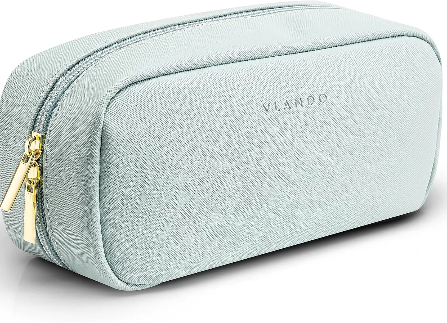 Vlando Makeup Pouch,Travel Makeup Organizer Bag,Small Makeup Bag Travel Gifts for Women Traveler Birthday Graduation Gift Ideas-Blue