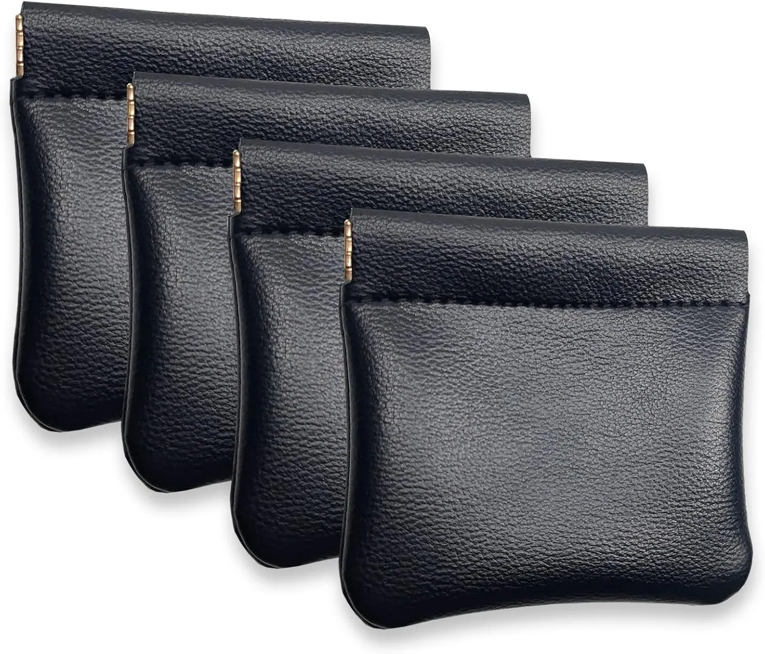 VOFOON [Upgrade] Leather Mini Squeeze Coin Purse, Small Jewelry Pouch Leather Travel Bag Coin Holder For Men/Women 2/4 Pack