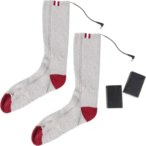VOSAREA Battery-Operated Warm Socks Electrically Heated Socks for Skiing Climbing Cycling Portable Design Battery Pouch Grey for Men Women