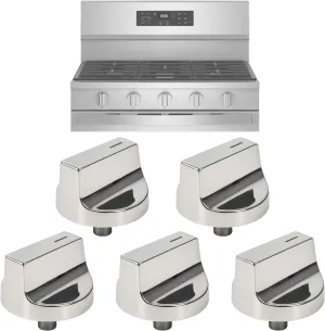 W11517334 Gas Range Stove Knobs Replacement for Whirlpool Stove Parts WEG745H0FS0 WEG745H0FS1 WEG515S0FS0 Whirlpool Gas Range Parts Burner Control Knobs Stove Top Knobs 5 Pcs