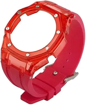 Watch Aceesories Set for GA2100 Sports Silicone Transparent Watch Band DIY Replacement Accessories Waterproof