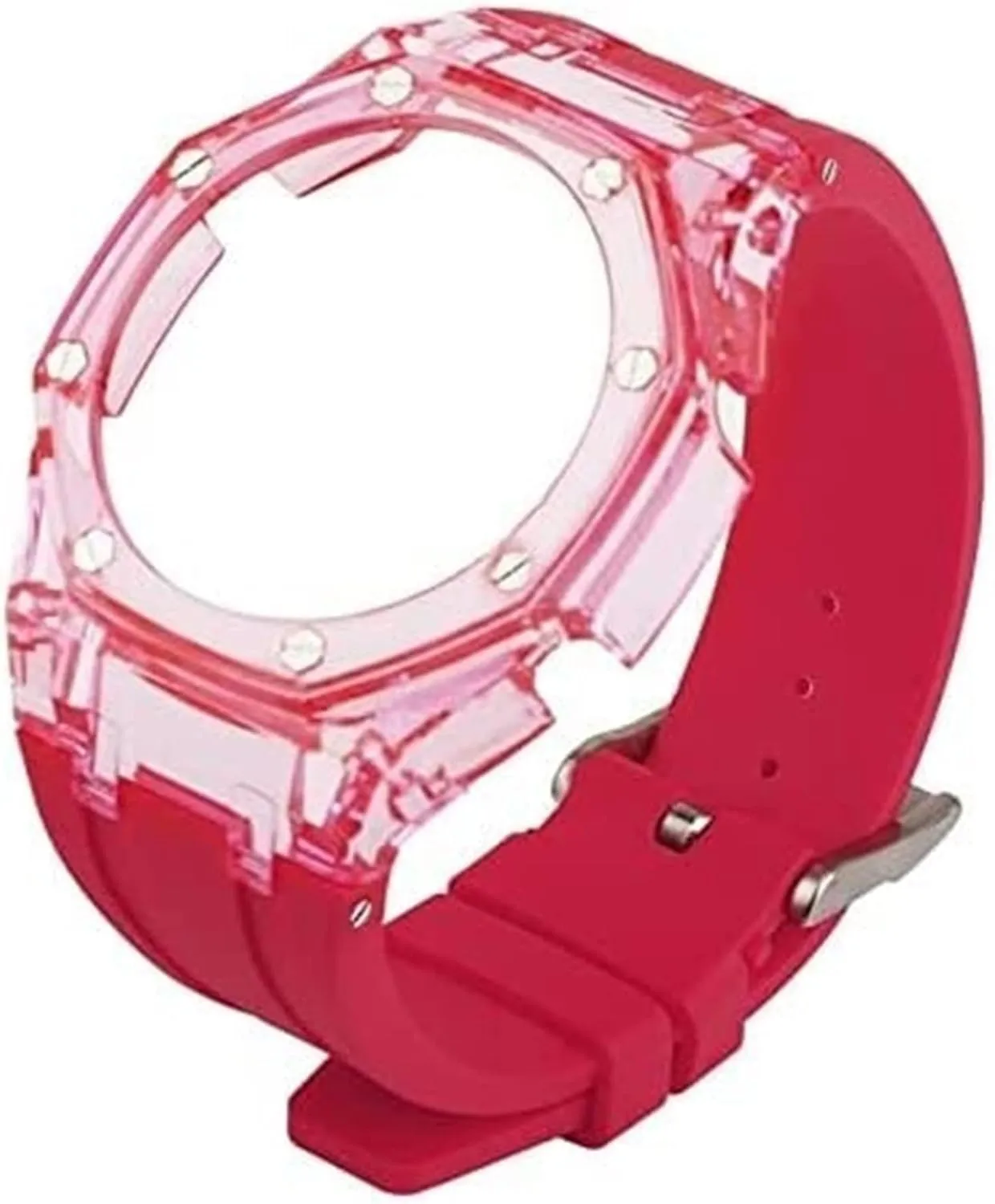 Watch Aceesories Set for GA2100 Sports Silicone Transparent Watch Band DIY Replacement Accessories Waterproof