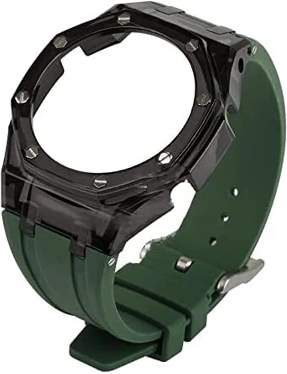 Watch Aceesories Set for GA2100 Sports Silicone Transparent Watch Band DIY Replacement Accessories Waterproof