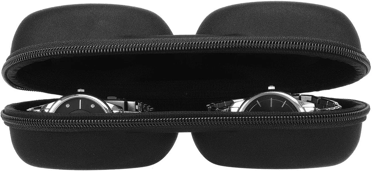 Watch Travel Case – Zipper Case Storage And Organizer For Men And Women, Portable Watch Organizer Waterproof Watch Box Fits All Wristwatches & Smart Watches Up To 50mm(2 slot)
