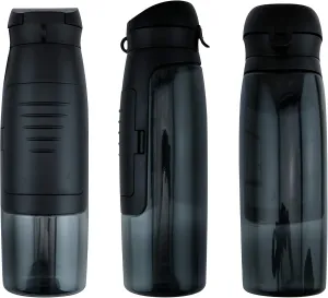 Water Bottle 750ml Plastic Water Bottle with Card and Key Storage Water Bottle with wallet, Black, MP- W02