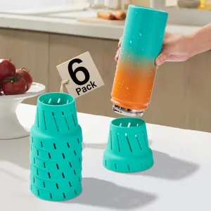 Water Bottle Drying Rack: Simple Silicone Bottle Rack for Faster Drying - Portable Cup Bottle Accessories Fits for Stanley Owala Hydro Flask CamelBak Cirkul Yeti(Green 6 Pack)