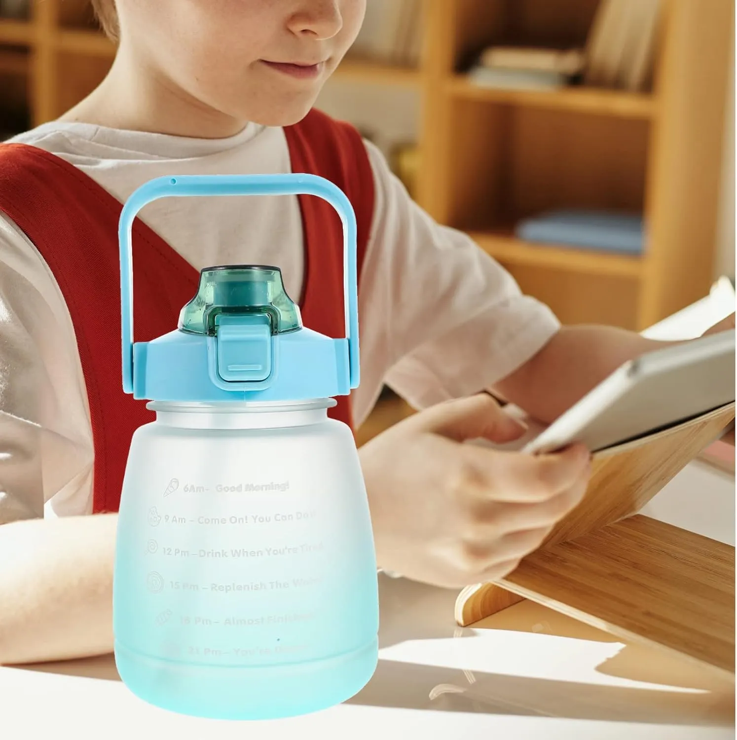Water Jug 1200ml Large Capacity Water Bottle Outdoor Non-slip Grip Leakproof
