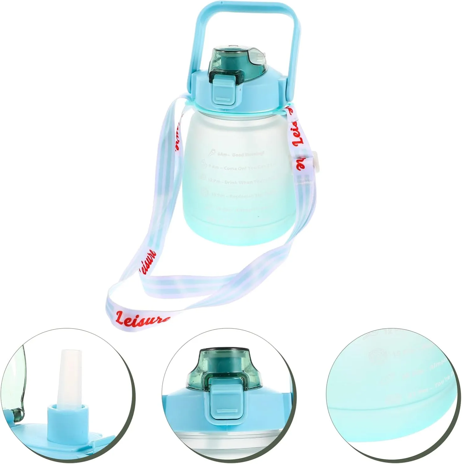 Water Jug 1200ml Large Capacity Water Bottle Outdoor Non-slip Grip Leakproof