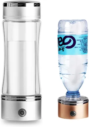 Water Purifiers, Hydrogen Rich Water Bottle Generator Portable Alkaline Water Maker Machine USB Rechargeable SPE/PEM Technology Make Hydrogen Content Up to 1200-1600 PPB 350Ml