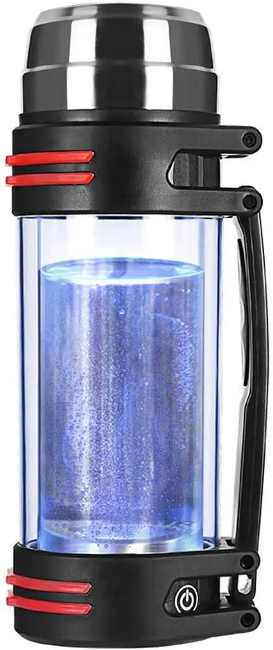 Water Purifiers, Portable Healthy Hydrogen Rich Water Bottle Maker SPE PEM Technology Water Ionizer Make Hydrogen Content Up to 1200-1500 PPB Transparent Water Bottle Cup 1.5L