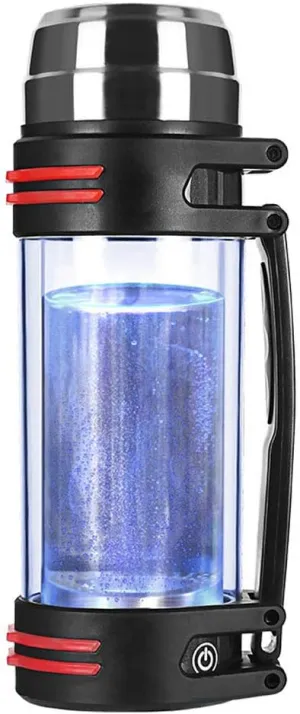 Water Purifiers, Portable Healthy Hydrogen Rich Water Bottle Maker SPE PEM Technology Water Ionizer Make Hydrogen Content Up to 1200-1500 PPB Transparent Water Bottle Cup 1.5L