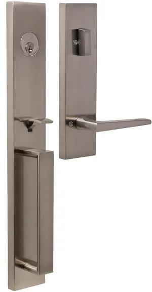 Weslock Xanthis Single Cylinder Entry Handle Set with Philtower Lever (Keyed Handleset, Satin Nickel)