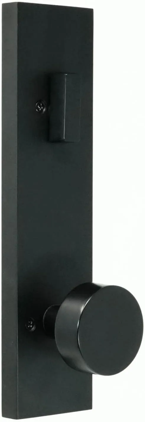 Weslock Xanthis Single Cylinder Handle Set with Mesa Knob (Matte Black, Keyed Handleset)