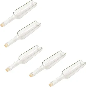 Wine Bottle Cutting pots, Succulent Planter,Flower Pot,Glass Candle Holder,Fruit Salad Tray Table Decoration Glass Art Crafts for Bar Cafe Restaurant(5PCS-Tran)