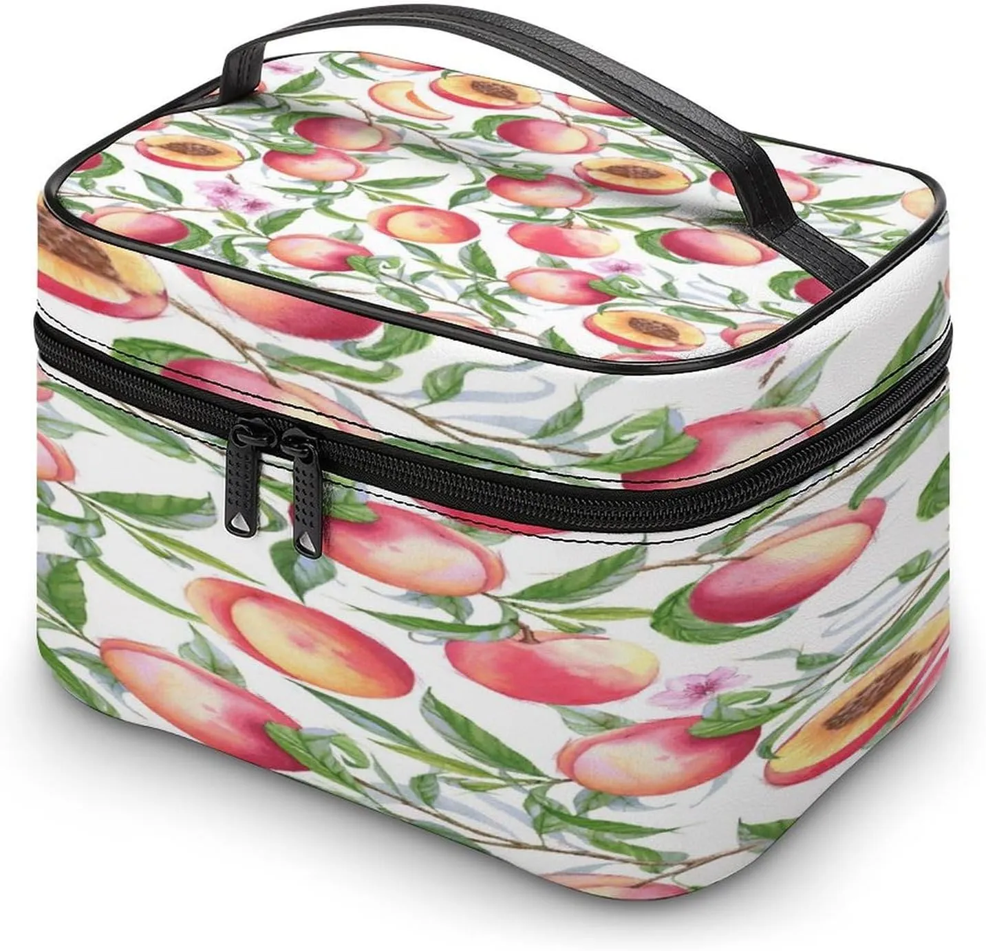 Women Leather Cosmetic Bag, Zipper Makeup Case Purse Holder Pouch Handbag