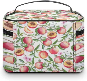 Women Leather Cosmetic Bag, Zipper Makeup Case Purse Holder Pouch Handbag
